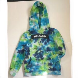 West 49 boys youth pull over hoodie size 10/12 Vibrant Tie-Dye Fabric